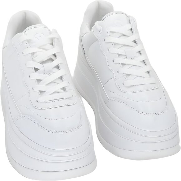 Michael Kors Hayes Lace-Up Platform Sneakers Optic White US 8.5M - Picture 1 of 6